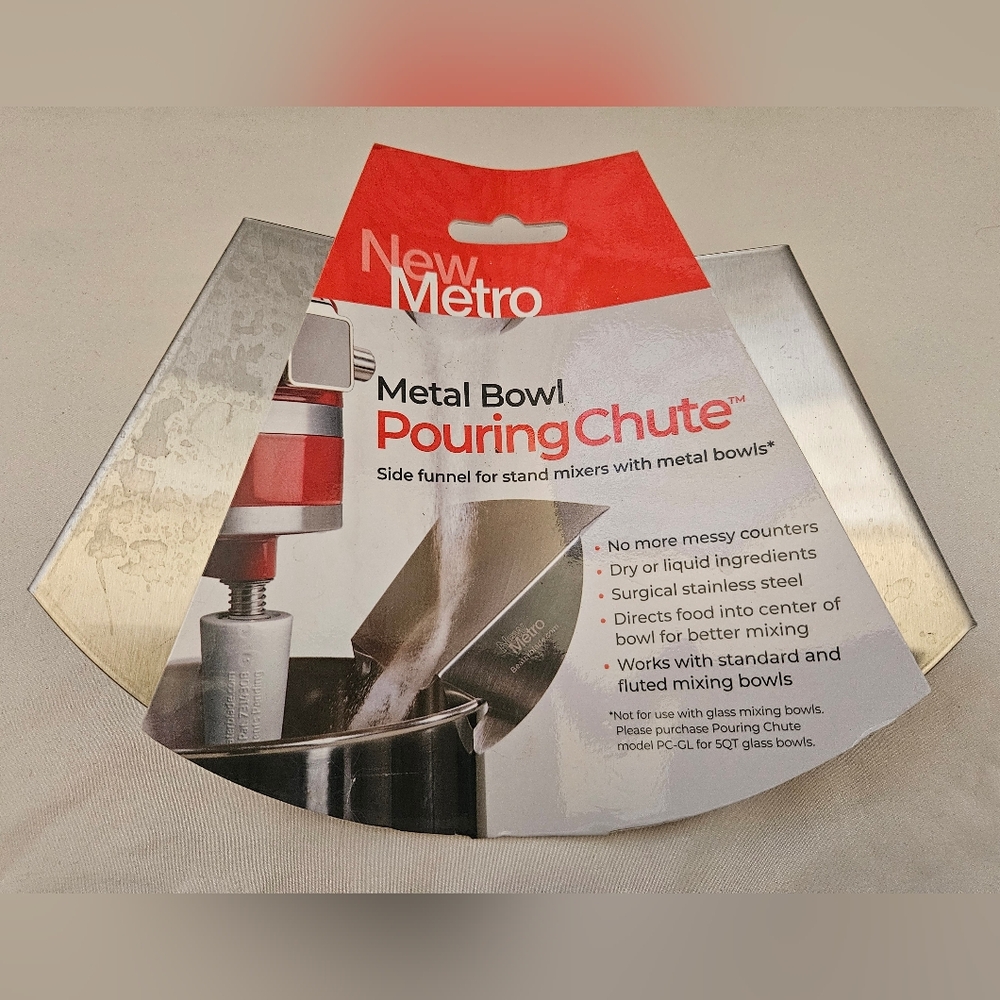 New Metro Design PC-10 Pouring Chute Compatible with KitchenAid Stand Mixer